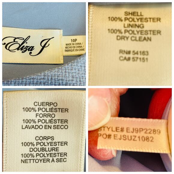 Eliza J Baby Blue Fringe Bodice Sleeveless Career Party Sheath Dress 10P - Picture 10 of 11